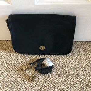 Vintage Coach Black Leather Penny Pocket Purse